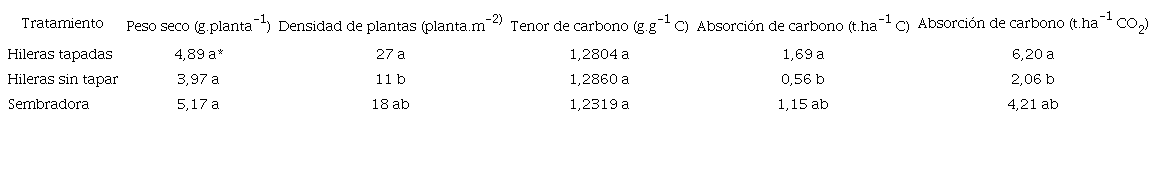 Absorción de CO2 por parte de C. spectabilis a los 93 DDS en 3 métodos de siembra.