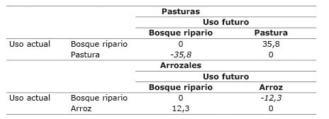 Impacto
del cambio de uso del suelo en el almacenamiento de COS (t CO2/ha) a
una profundidad de 0 a 20 cm de profundidad en Hacienda Gasco&ntilde;a, Doima, Tolima,
Colombia. 2013.