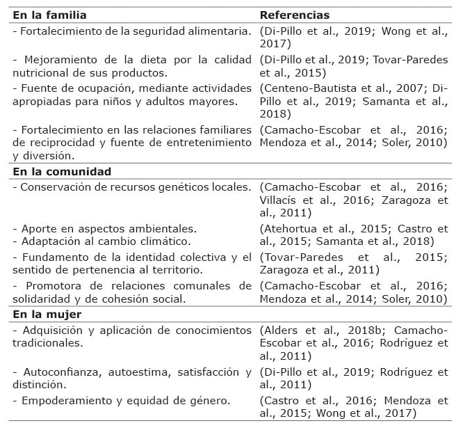 Externalidades propiciadas por la avicultura de traspatio en la familia, en la comunidad y en la mujer.
