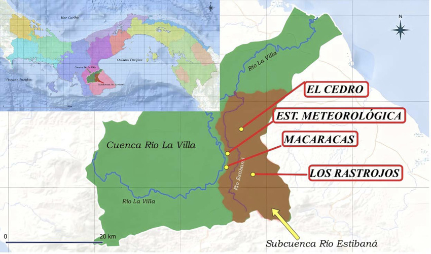 Ubicacin geogrfica de la subcuenca ro Estiban, provincia de Los Santos, Arco Seco, Panam (Instituto de Innovacin Agropecuaria de Panam [IDIAP], 2023).