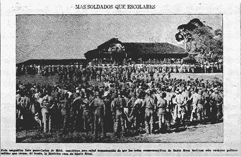 M&aacute;s soldados que escolares [fotograf&iacute;a]. De Diario de Costa Rica, (p. 1), 22 de marzo de 1956.