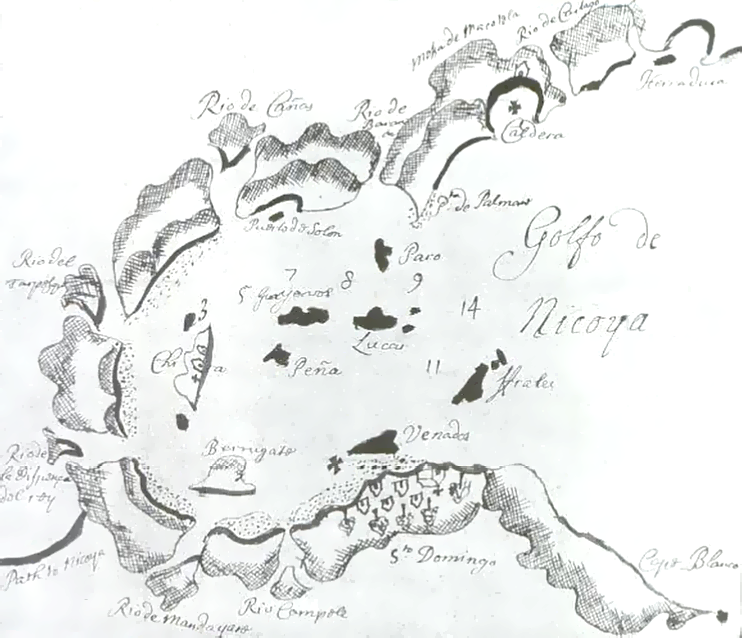 El golfo de Nicoya seg&uacute;n Basil Ringrose (entre 1682 y 1683)