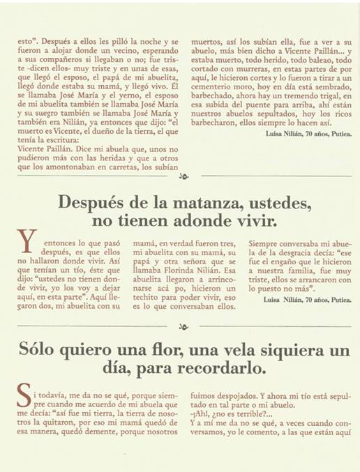 Testimonios
de los familiares de la tercera y cuarta generaci&oacute;n