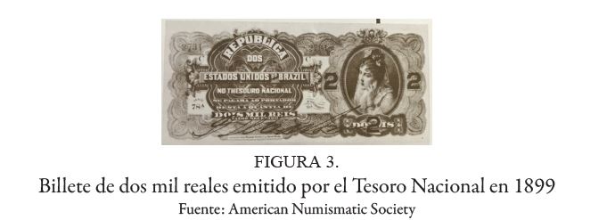 Billete de dos mil reales emitido por el Tesoro Nacional en 1899