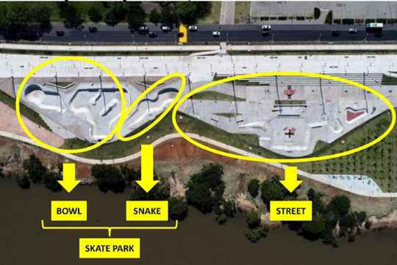 Subdivis�es da pista de skate da Orla do Gua�ba