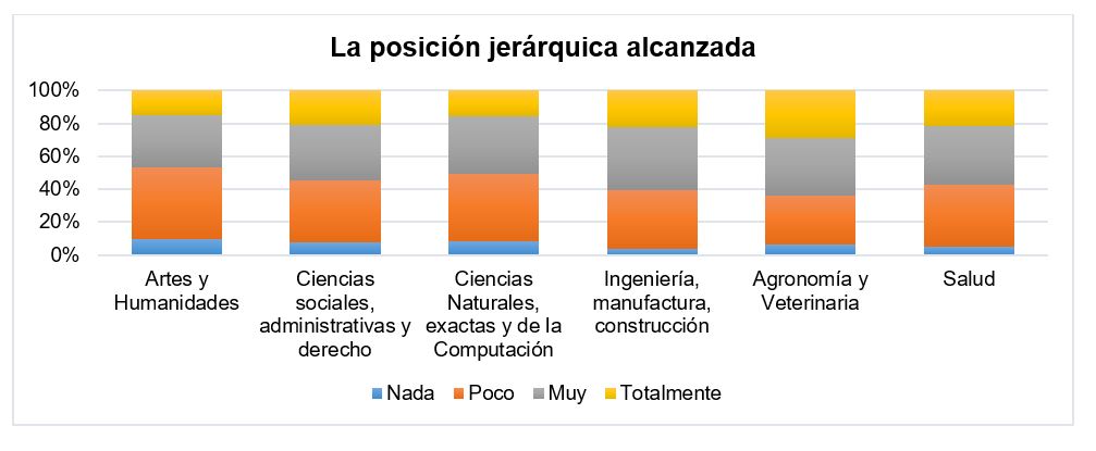 Satisfacci&oacute;n
respecto a la posici&oacute;n jer&aacute;rquica alcanzada