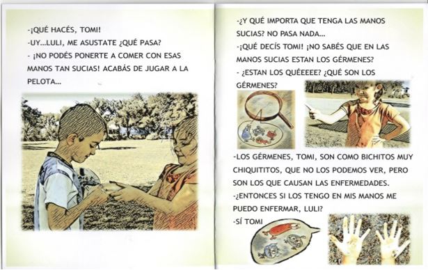 P&aacute;ginas del contenido. Libro infantil: Manos limpias. Ni&ntilde;os m&aacute;s sanos