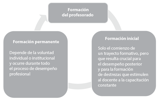 Figura 1 
Etapas de la formaci&oacute;n del profesorado