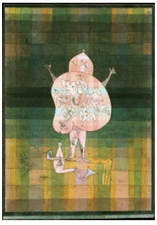Ventrílocuo y pregonero en el moro, Klee, 1923.