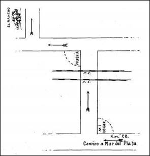 Mapa dibujado a mano con instrucciones para hallar la casa natal de Hudson.