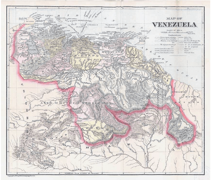 Map of Venezuela, 1900. Unknown author.