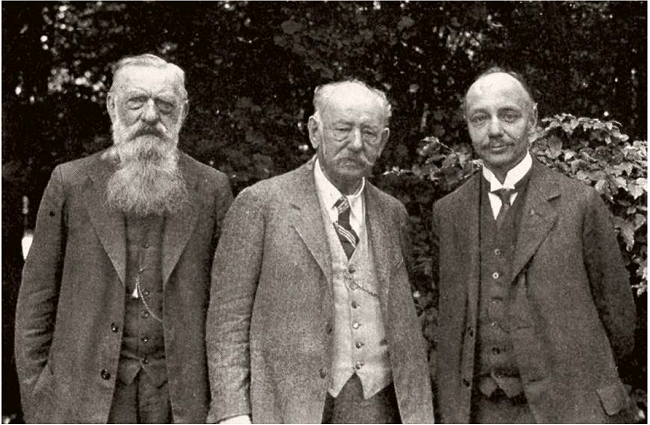 Left to right: Ignaz Urban (1858-1931), Adolf Engler, Ludwig Diels (1874-1945). Archives of Rudolf Jenny.