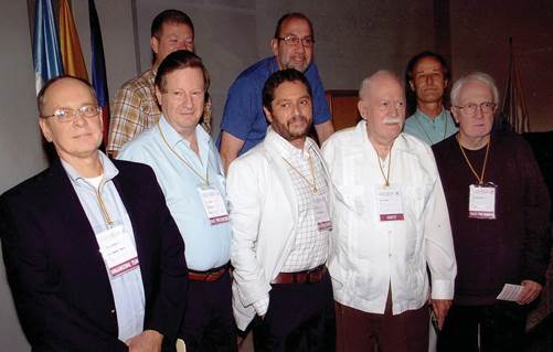 With Friends in Colombia, 2015. Front row: Alec Pridgeon, Eric Hagsater, Franco Pupulin, Bob, Norris Williams. back row: Ken Cameron, Raymond Tremblay, James Ackerman.