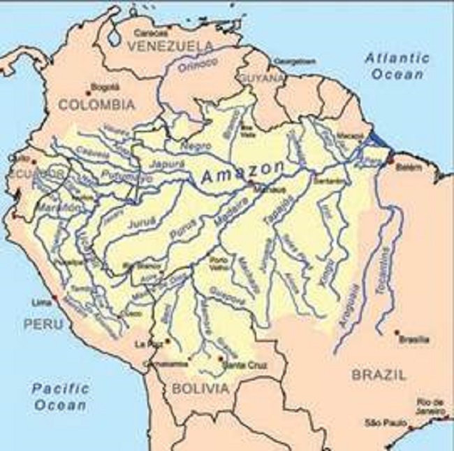 Map of the Amazon River basin.