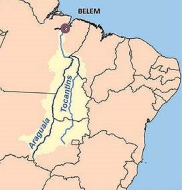 Map of the Araguaia-Tocantins river basin.
