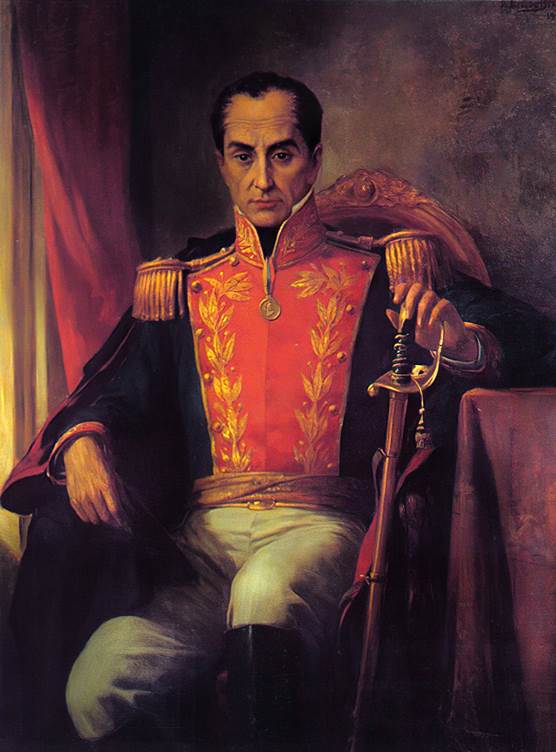 Simón Bolívar (1783-1830), Liberator and first President of Bolivia.