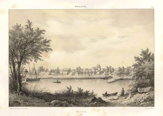 Village of Valdivia. By Claude Gay, in his Atlas, p. 6. (Gay 1854? )