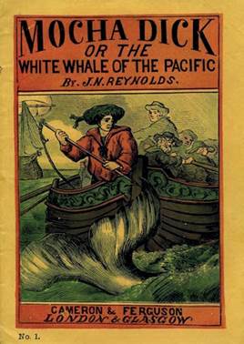 Front cover of Reynolds&rsquo; Mocha Dick (edition of 1870).
