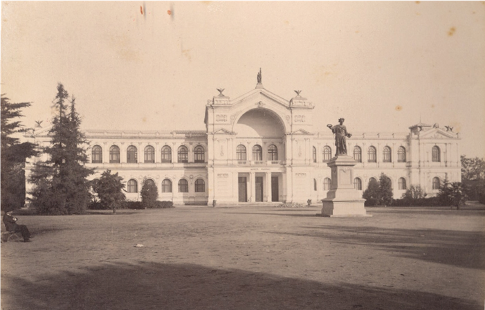 The new building of the Natural History Museum of Chile, inaugurated in 1876 on lands of the School of Agriculture in Santiago, the so-called “Quinta Normal de Agricultura”.