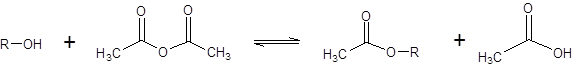 Esquema general de la reacción de acetilación
