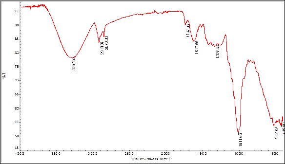 Infrared spectra of Boophone disticha bulb powder.