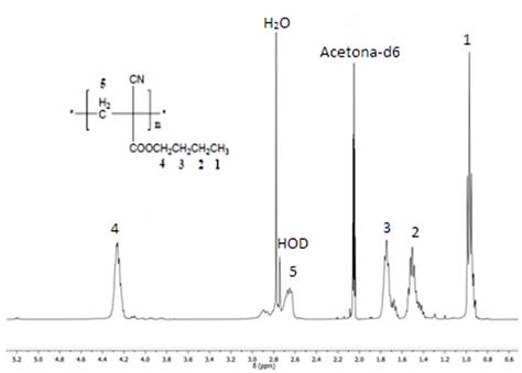 Espectro de RMN-1H de las nanopart&iacute;culas de PBCA