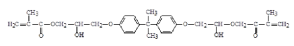 Estructura de 2,2 [p-(2-hidroxi-3-metacriloxipropoxi)fenil] propano (Bis-GMA)