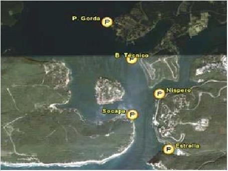Localizaci�n de las playas de la bah�a de Santiago de Cuba (Fuente [3]).