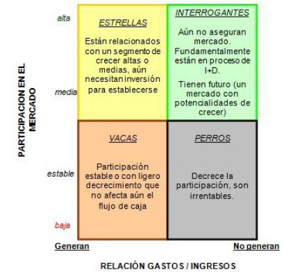 Esquema de representaci�n de una Matriz BCG.