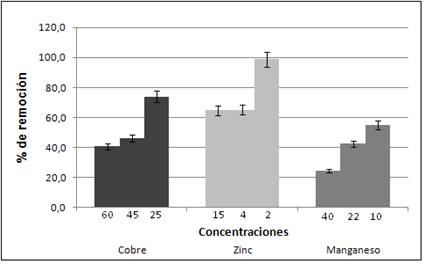Influencia de la concentraci&oacute;n inicial de los metales cobre (II), zinc (II) y manganeso (II) en la remoci&oacute;n por biomasa seca de Kluyveromyces marxianus CCEBI 2011.