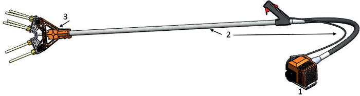 Layout of the concept selected for the macaw palm
								harvester.