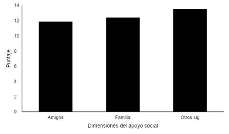 Puntajes obtenidos en las distintas dimensiones de la red de apoyo social percibidas por personas adultas mayores asistentes a siete centros diurnos de la provincia de Heredia.
