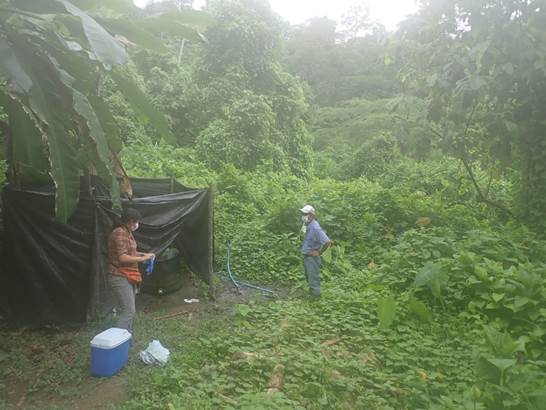 Zona de captaci&oacute;n de agua superficial en Alto Conte, Laurel, Corredores, Puntarenas