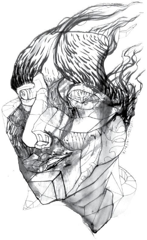Sin
título (2017). Tinta sobre papel: Asdrúbal Max Morales.