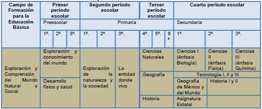 Mapa Curricular de la Educaci&oacute;n B&aacute;sica