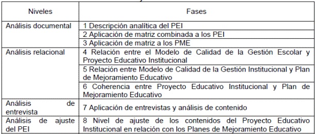 Niveles y fases de análisis