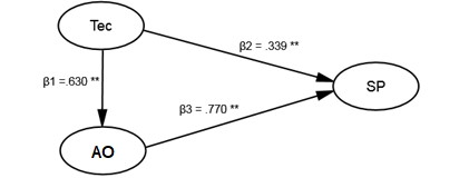 2. Cargas estructurales estandarizadas del modelo hipotético puesto en cuestión.