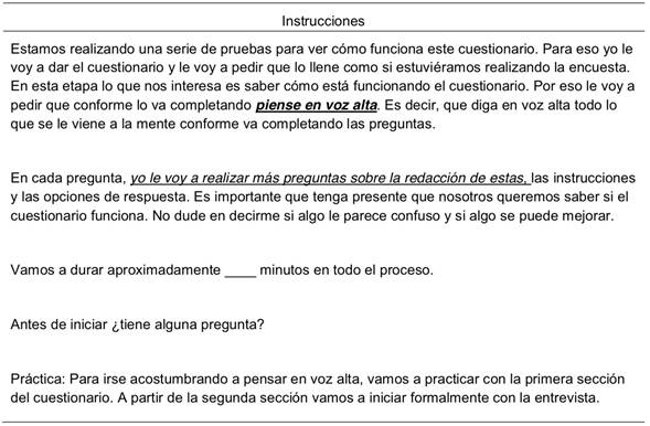 Instrucciones iniciales de una entrevista cognitiva