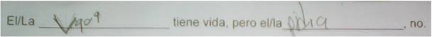 Muestra de escritura correspondiente a la hip&oacute;tesis sil&aacute;bica-alfab&eacute;tica, Colombia, Instituci&oacute;n objeto de estudio