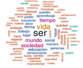 Nube de Palabras, corpus textual de investigación