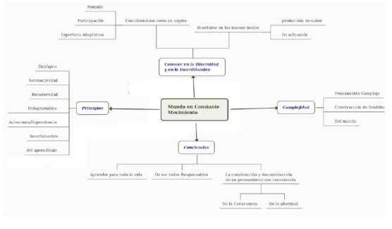 Esquema de sentidos relacionado al nodo “Mundo en Constante Movimiento”