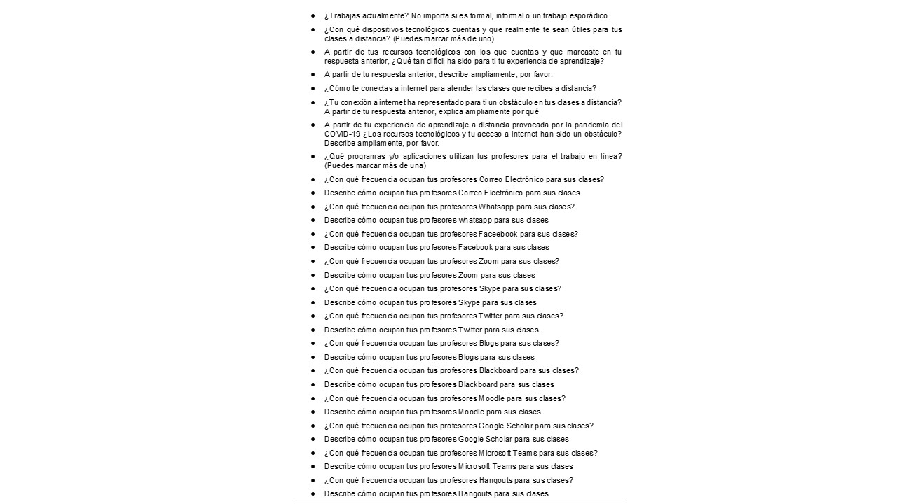 Preguntas segundo cuestionario