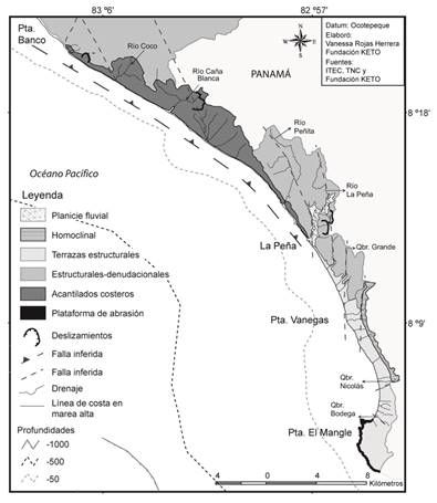 Mapa geomorfol&oacute;gico del &aacute;rea. / Fig. 2. Geomorphologic map of the area.