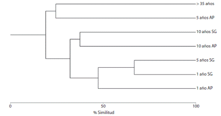 Similarity in composition of species assemblage of herpetofauna for each study site.