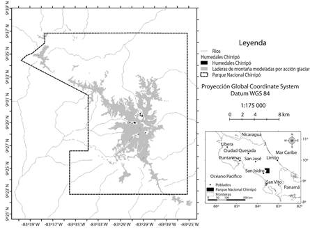 Localización a escala nacional y regional del PNCh, así como sus humedales. Fig. 1. Localization at national and regional level of the PNCh, as well as its wetlands.