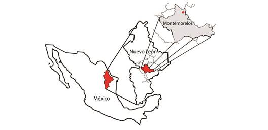 Tamaulipas thorn scrub study area in northeastern Mexico. Fig. 1. Área de estudio del matorral espinoso tamaulipeco al noreste de México.