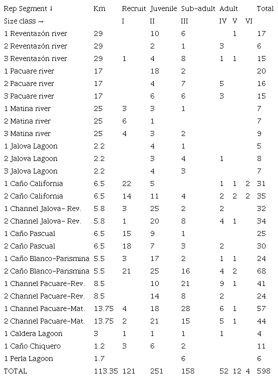 Sighting counts of caimans in the Central Caribbean