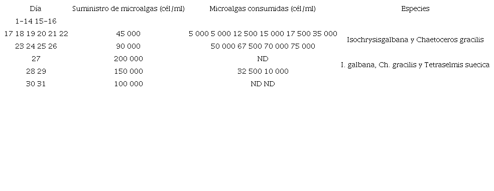 Régimen alimenticio de las larvas de Hexaplex nigritus