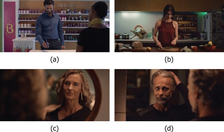 Personagens da propaganda Toda Forma de Amor (2015).