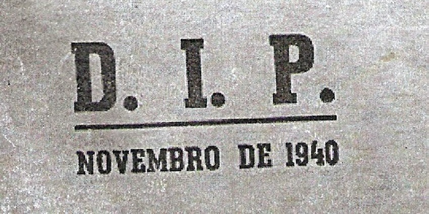Carimbo do DIP presente no verso da capa da cartilha &ldquo;Get&uacute;lio Vargas:
							O Amigo das Crian&ccedil;as&rdquo;.